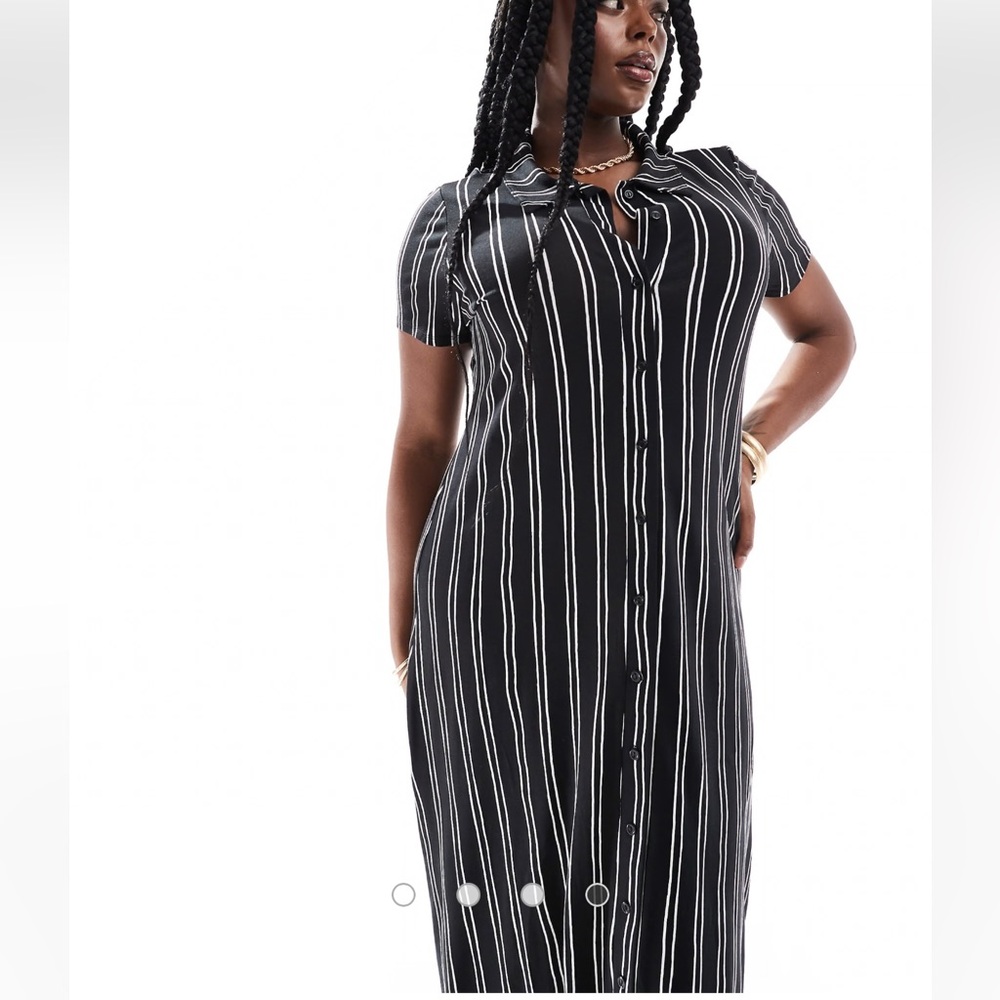 ASOS Black Stripe Button-Front Women’s Dress